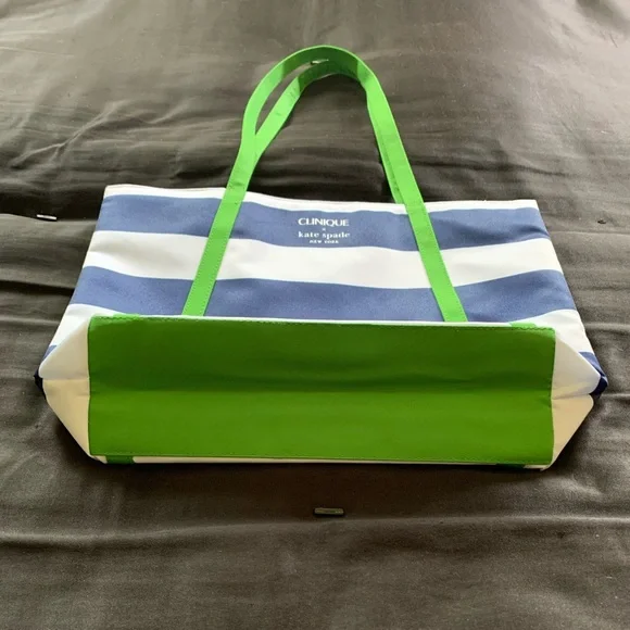 Clinique X Kate Spade Navy Blue and White Striped Tote Bag - Picture 9 of 12